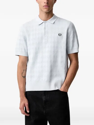 Fred Perry Diamond-knit Polo Shirt In 블루