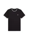 Fred Perry Embroidered-logo Short-sleeved T-shirt In Black