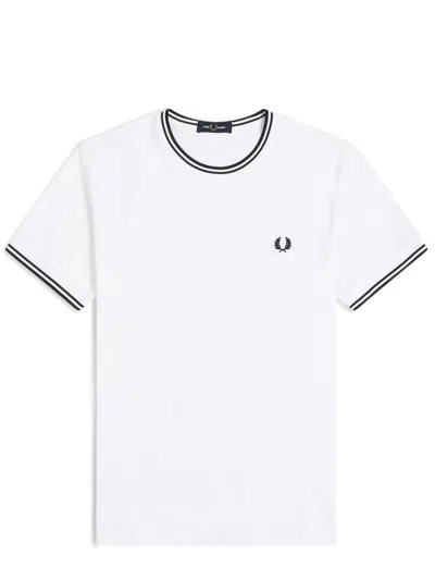 Fred Perry Double Stripe T Shirt In Black