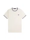 Fred Perry Double Stripe T-shirt In White