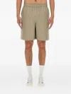 Fred Perry Elasticated Cotton Shorts In Green