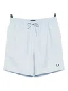 Fred Perry Elasticated Waistband Swimshorts In Blue