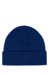 Fred Perry Electric Blue Wool Blend Beanie Hat In Navy