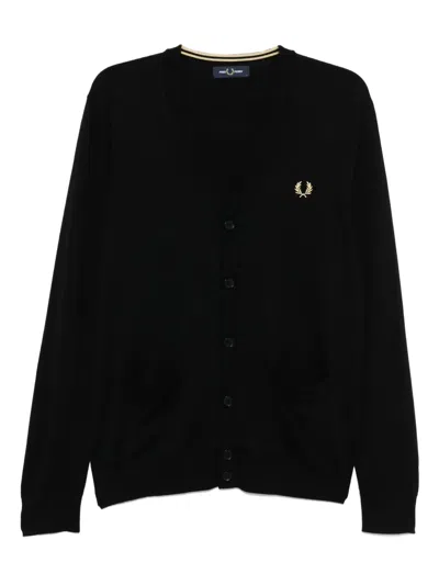 FRED PERRY EMBROIDERED-LOGO CARDIGAN