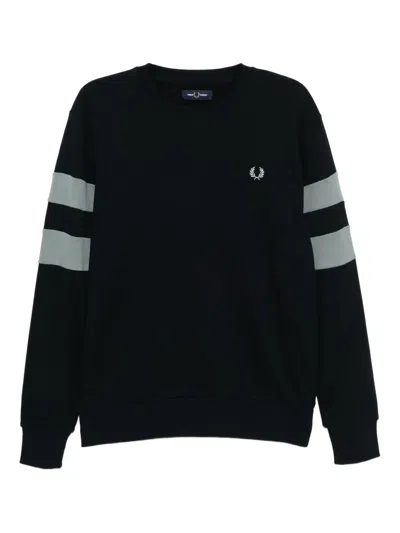 Fred Perry Embroidered-logo Cotton Sweatshirt In Black