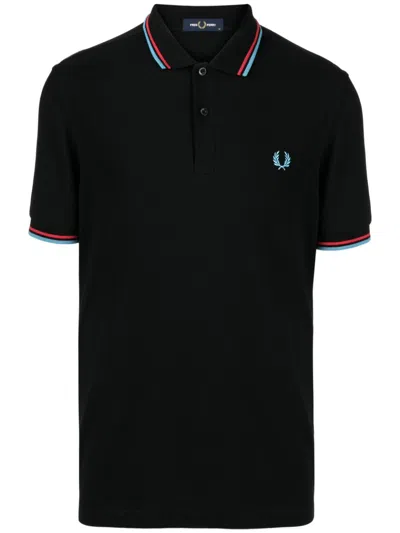 Fred Perry Embroidered-logo Polo Shirt In Black