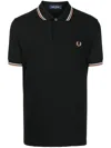 Fred Perry Twin Tipped Polo T Shirt Black In Black