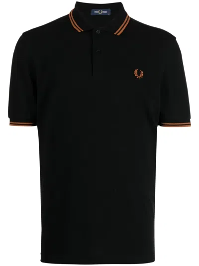 Fred Perry Classic Polo Shirt With Logo Embroidery In Black
