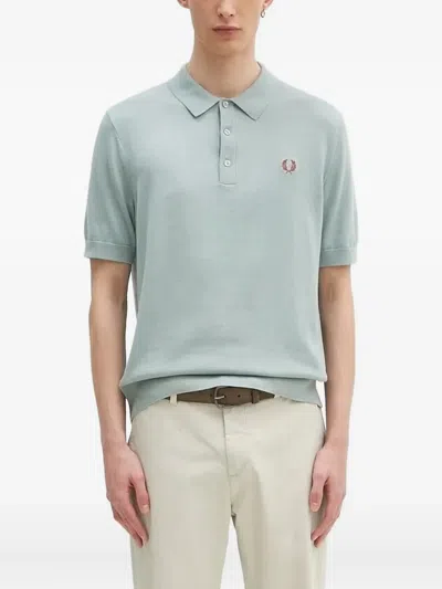 Fred Perry Embroidered-logo Polo Shirt In Blue