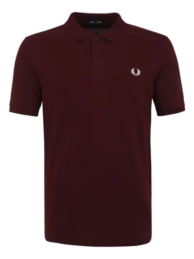 Fred Perry Embroidered-logo Polo Shirt In Brown
