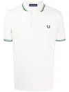 Fred Perry Embroidered-logo Polo Shirt In Neutrals