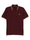 Fred Perry Mens Oxblood M12 Twin Tipped Polo Shirt In Burgundy