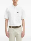 Fred Perry Embroidered-logo Shirt In White