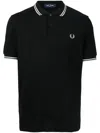 Fred Perry Twin Tipped Polo Shirt In Navy & White
