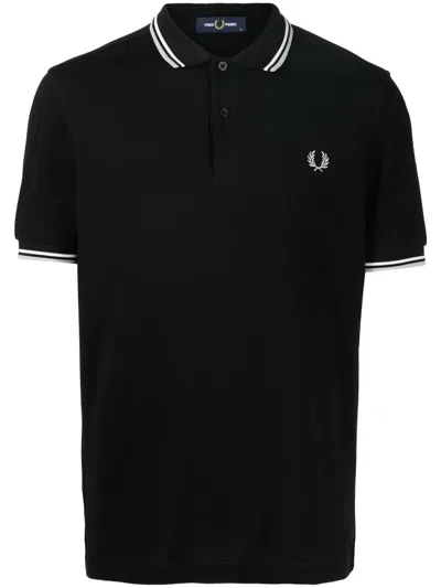 Fred Perry Twin Tipped Polo Shirt In Navy & White