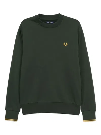 Fred Perry Embroidered-logo Sweatshirt In Green
