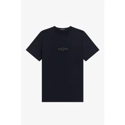 Fred Perry Embroidered Logo T-shirt Navy In Blue