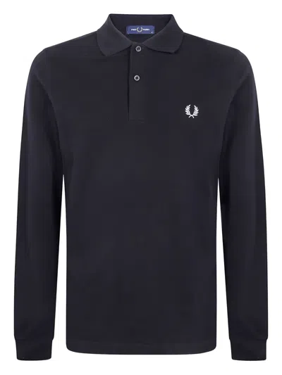 FRED PERRY EMBROIDERED LONG-SLEEVE POLO SHIRT