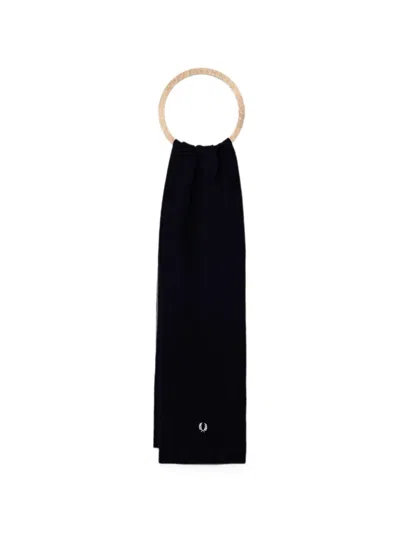 Fred Perry Embroidered Scarf In Black