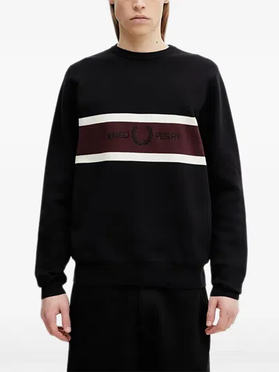 Fred Perry Embroidered Sweatshirt In Black