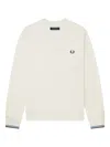 Fred Perry Embroidered Sweatshirt In Neutral