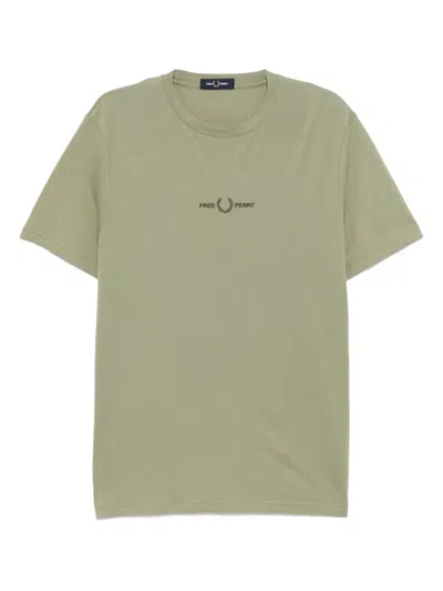 Fred Perry Embroidered T-shirt In Green