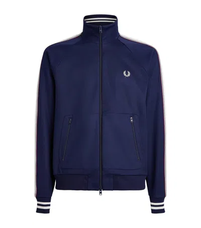 Fred Perry Embroidered Taped Track Jacket In Navy
