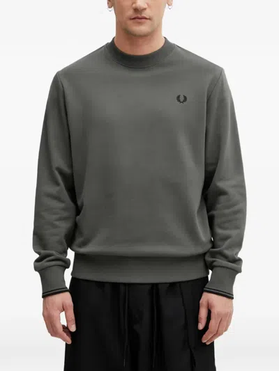 Fred Perry Embroidered-logo Sweater In Gray