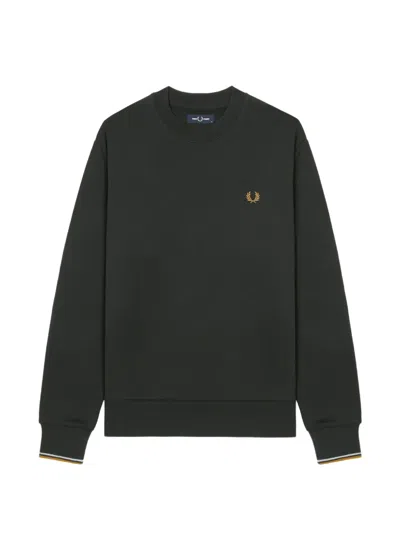 Fred Perry Embroidered-logo Sweatshirt In Black