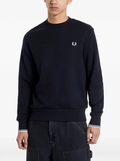 Fred Perry Embroidered-logo Sweatshirt In Blue