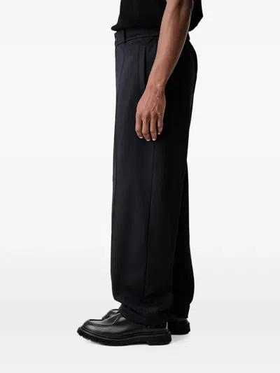 Fred Perry Embroidered-logo Wide-leg Trousers In Blue