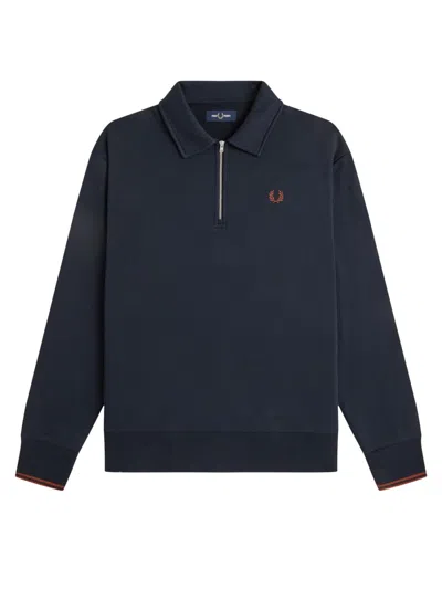 Fred Perry Felpa Con Logo E Zip In Multi