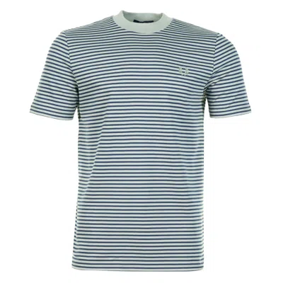 Fred Perry Fine Stripe T Shirt Bayleaf In Green