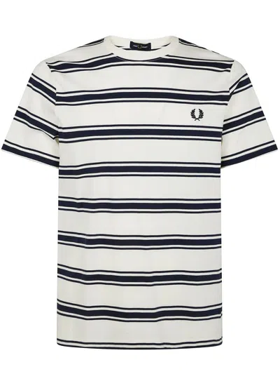Fred Perry Fine Stripe T-shirt Clothing In Beige