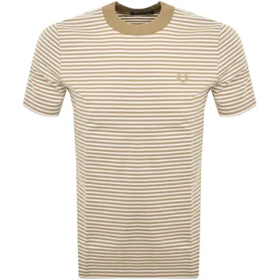 Fred Perry Fine Stripe T Shirt Beige