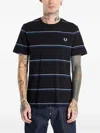 Fred Perry Fine Stripe T-shirt In Black