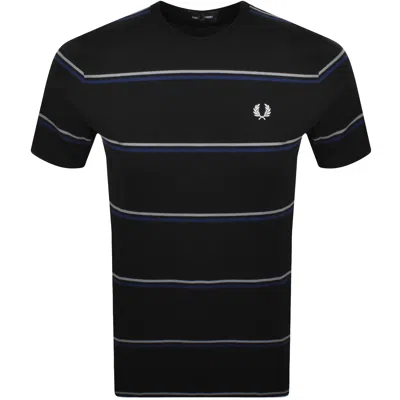 Fred Perry Fine Stripe T Shirt Black