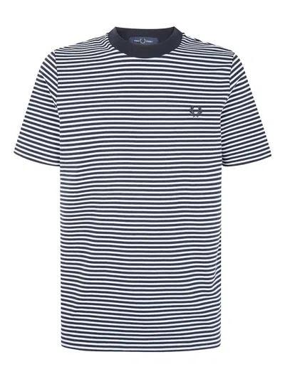 Fred Perry Fine Stripe T-shirt In Blue