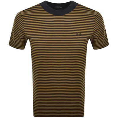 Fred Perry Fine-stripe T-shirt In Brown