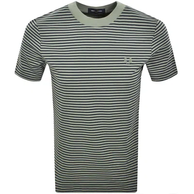 Fred Perry Fine Stripe T Shirt Green