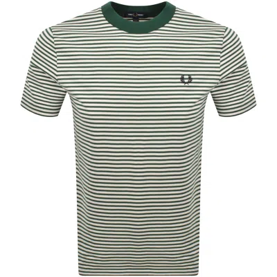 Fred Perry Fine Stripe T Shirt Green