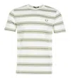 Fred Perry Fine Stripe T Shirt Light Ecru In Metallic