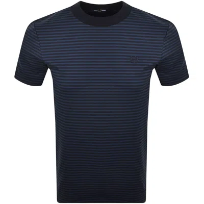 Fred Perry Fine Stripe T Shirt Navy In Blue