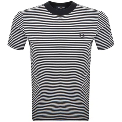 Fred Perry Fine Stripe T Shirt Navy