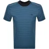 FRED PERRY FRED PERRY FINE STRIPE T SHIRT NAVY