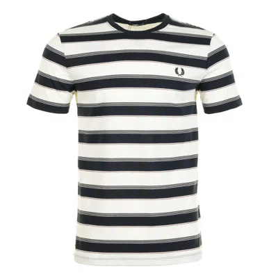 Fred Perry Fine Stripe T Shirt Navy In Blue