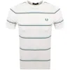Fred Perry Fine Stripe T Shirt Snow White In Neutral