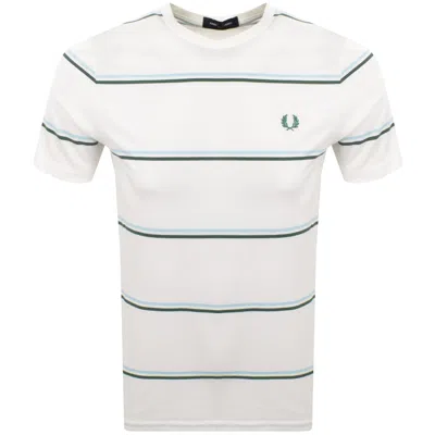 Fred Perry Fine Stripe T Shirt Snow White