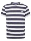 Fred Perry "" Fine Stripe T-shirt In Black