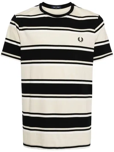 Fred Perry Fp Bold Stripe T-shirt In Brown